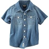 オシュコシュ OSHKOSH/ 2ポケットシャンブレーボタンフロントシャツ シャンブレー トップス半袖シャツ 6歳【並行輸入】