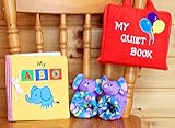 布絵本MY QUIET BOOKバルーン&MY ABC book英語刺しゅう版　おまけ付きルームシューズ プレイ&ラーンギフトセット