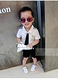 Next Step 韓国子供服 キッズ パイロット風 Tシャツ+短パン 上下 セット 男の子 女の子 兼用 90 100 110 120 130 (130)