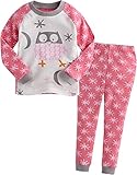 [Vaenait Baby]キッズ12ヶ月-9歳綿100％ルームウェア長袖パジャマ寝間着上下セット Snow Owl Pink M