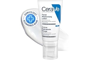 CeraVe Facial Moisturising Lotion PM 52ml, For Normal to Dry Skin, For Daily Use, Hyaluronic Acid + Niacinamide + Ceramides, Lightweight & Non-Greasy, Fragrance Free + Non-Comedogenic + Oil-Free