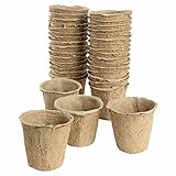 Skycabin 花盆 ジフィーポット 圆形8cm 48片装 泥炭ポット植物苗スターターカップ保育園ハーブ種子生分解性ポットと