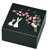 中谷兄弟商会 山中漆器 2.3モダン小物入 黒 夢うさぎ33-3101