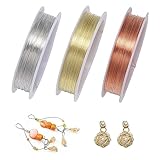 アクセサリーワイヤー アートワイヤー 手作り銅線 光沢感 DIY手芸素材 手作り 3巻合計15ｍ 線径0.6㎜ 3色 ハンドメイド シルバー/ゴールド/ローズゴールド
