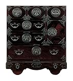 岩谷堂箪笥  中型箪笥車付 南部鉄器金具 桐紋様  開戸内部小抽出2配 NO.218