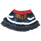 【秋冬物】 CHILD CHAMP(チャイルド チャンプ) スラブストレッチデニム水玉切り替えティアードスカート 90cm /NB NO.C-86153403