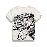 ベビー服 POTOJP 赤ちゃん 快適 Tシャツ 可愛い 恐竜ちゃん 掘削機 アニメ プリント 柔らかい コットンブレンド製 男の子 半袖 丸首 上着 春夏秋 普段着 部屋着 幼児園 プレゼント (ホ