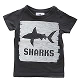 jeans-b. 2nd sharks Tシャツ (チャコールグレー) 120cm