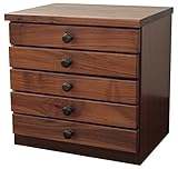 家具の大丸 A4木製レターケース 5段 ウォールナット材