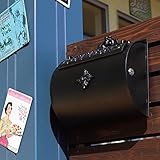 ポスト 郵便受け 鍵付 北欧 アンティーク調 壁掛け メールボックス ブラック 黒 おしゃれ レターケース _87159