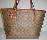 COACHカバン 36876 Khaki & Saddle Signature C City Zip Tote Handbag [並行輸入品]