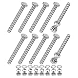 M METERXITY 10セット 六角ボルト M6 ボルト M6×55mm ナット ロックワッシャー 平座金 ステンレス 六角頭ネジ 全ねじ 耐久性 防錆 産業 部品 機械 シルバー