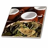 Danita Delimont – Peru – ペルー、Cuzco。Coca Leaves and Tea Cups – sa17 bja0152 – ジェインズ・ギャラリー – タイル 4-Inc