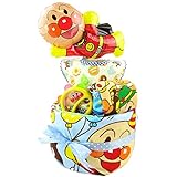 おむつケーキ アンパンマン 2段 出産祝い ベビーギフト タオル スタイ タンバリン ぬいぐるみ バルーン anpanman8
