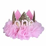 (フィーショー)FEESHOW ベビー 0-1歳頃 王冠 記念バースデ セレモニ ベビークラウン ハット ヘアバンド 帽子 ヘアバンド クラウン 花嫁 ゴールド（ONE） Free