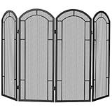 Uniflame 4-fold錬鉄スクリーン、ブラック