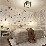 (ハンメロ)HANMEROリビング 部屋 ふすま diy リフォーム用おしゃれな海洋生物の壁紙 のりなし はがせる フリース 1ロール（53cm×10m）ホワイト