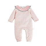 Bebone Baby Girls Waveスポットコットンロンパース カラー: ピンク