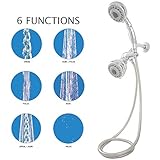 HydroSpin Handheld Shower Combo and Fixed Showerhead Kit - 18 Spray Combinations - Easy to Install [