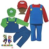 2016年 秋冬 スーパーマリオ ルイージ 変身 スーパーマリオ なりきり３点スーツ セットアップ Super Mario レッド-マリオ◇95cm