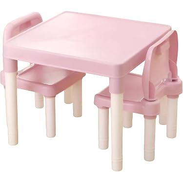 収納家具 【色:ピンク】Giantex 子ども用テーブル 椅子セット 子ども