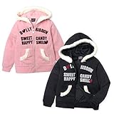 ベビー服 女の子 アウター フルジップ パーカー ジャケット Dolly Ribbon ドーリーリボン 裏シャギーボア  ボア 女児 ベビー (2.ブラック/90cm)