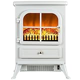 Firebird 15 " 1500 W調整可能な2設定5200btu自立ポータブル強化ガラス電気暖炉ストーブヒーター FB-FP0035
