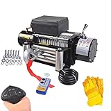 新しいmtn-gクラシック12500lbs 12 V Electric Recovery Truck SUVウインチワイヤレスリモートW /手袋
