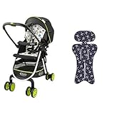 【セット買い】 グレコ ベビーカー シティライトRアップ ポップンドット + さらっとマット マリンアンカーNV 純正リバーシブルタイプ