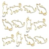 [YFFSFDC] レジン枠 空枠 12個セット 4種 レジンフレーム かわいい猫 ネコ から枠 カン付き ペンダント 手作り ハンドメイド アクセサリーパーツ ゴールド