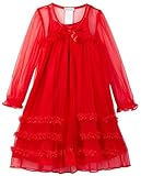 Komar Kids小さな女の子ピンクPeignoirガウンセット カラー: レッド