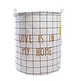 ROKE ランドリーバスケット 折りたたみ可能なストレージバスケット大 保育園 ランドリーボックス – 完璧なオーガナイザー服 キッズ玩具 赤ちゃん本 子供用 家庭の整理(50*40 cm)