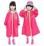 子供レインコート キッズ レインコート レインポンチョ ランドセル対応 無地 シンプル 可愛い 夜間視認 カラフル バイザー付 カッパ キッズレインウエア 子供雨具 通学 遠足 アウトドア 幼稚園 (