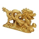 resin gold dragon figurine statue ornaments chinese geomancy