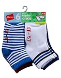 Hanes 27-6 Boys Infant & ToDDler Ankle Ez Sort Socks 6 Pack Size 12-24 Month Multicolored