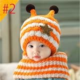 お出かけ お散歩 赤ずきん 風 帽子 ニット マフラー セット 男の子 女の子 兼用 防寒 防風 アウター ベビー キッズ 赤ちゃん 幼児 子供 服 ギフト 帽子 キャップ (＃２)