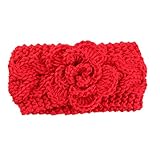 Domybest 秋冬 子供ヘアバンド コットンのベルト かわいい花を飾る 編み物 百日記念 誕生日 出産祝い 暖かく保つ 良い弾力性 写真小道具 3-10歳に適して 6色