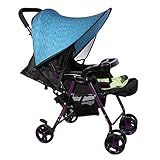 ベビーカー サンシェード  日除けカバー 紫外線カット チャイルドシート兼用(ブルー)