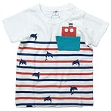 《初夏盛夏対応》 CHEEK ROOM(チイクルーム)  製品洗い加工済み42/2天竺イルカボーダー半袖Tシャツ 80cm /RE NO.B-470154