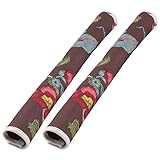 uxcell 冷蔵庫ハンドルカバー ペア 冷蔵庫ドア 花のパターン ハンドルカバー 冷蔵庫の手袋 装飾 Cloth ブラウン