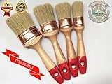 # rb4 – セットof 4 – Pure Bristleチョークペイント、ワックス、溶剤ベースPaints Shabby Chic 4 Oval Paintbrushes no Bristle損失