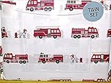 Lil Dickens 3 Piece Twin Sheet Set - fire engines, dalmatians, fire truck, hydrant [並行輸入品]