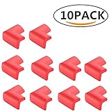 幸せな コーナークッション 角 衝撃吸収 ケガ防止 弾力抜群 L字 机・テーブル・イスなどの家具に適用 コーナーガード 赤ちゃん・年寄りの方をケア 両面テープ付き 違和感なし 10個 全14色 (赤色