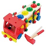 Happy Cherry 子供の知育玩具！木製組み立て玩具 アラジン子供の取り外し可能な木製車のおもちゃ