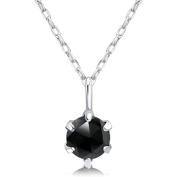 K18WG ブラックダイヤ1.00ct ファセットローズカット クロスネックレス K18WG ブラックダイヤ1.00ct ローズカット クロスネックレス