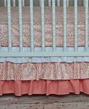 Lavender Linens Two Piece Coral,Peach and Gold Shimmer Crib Bedding by Lavender Linens