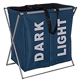 Wenko 折りたたみランドリーバスケット デュオ ブルー 3440022100