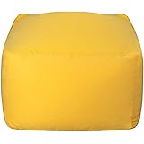 Homwarm ビーズクッション 怠惰なソファ 特大(65×65×43cm) 疲労解消 健康 安全 無味 カバー取り外し 洗濯可能 座り オールシーズン適用 0.3mm-0.5mm極小ビーズ 豆袋座布団 (イエロー, L)