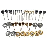 Baoblaze ワイヤーブラシ　鋼線メッキ線 　真鍮鋼線ブラシ　防錆　研磨ホイールフルキット　約36本入り