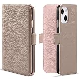 MAGICASE for いphone14 ケース 手帳型 可愛い iPhone14 ケース 手帳型 おしゃれ スマホケース iPhone14 財布型 マグネット式 アイフォン14 ケース 手帳型 シンプル カード収納 スタンド機能 携帯ケースあいほん14 肌感PUレザー 軽量 衝撃吸収 iphone14 カバー人気 女性 全面保護 擦り傷防 防塵 6.1インチ（グレー メ ピンク）